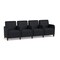 Lesro Siena Lounge Reception 4 Seat Tandem Seating, Walnut, MD Black Upholstery SN4103 - alternate 1